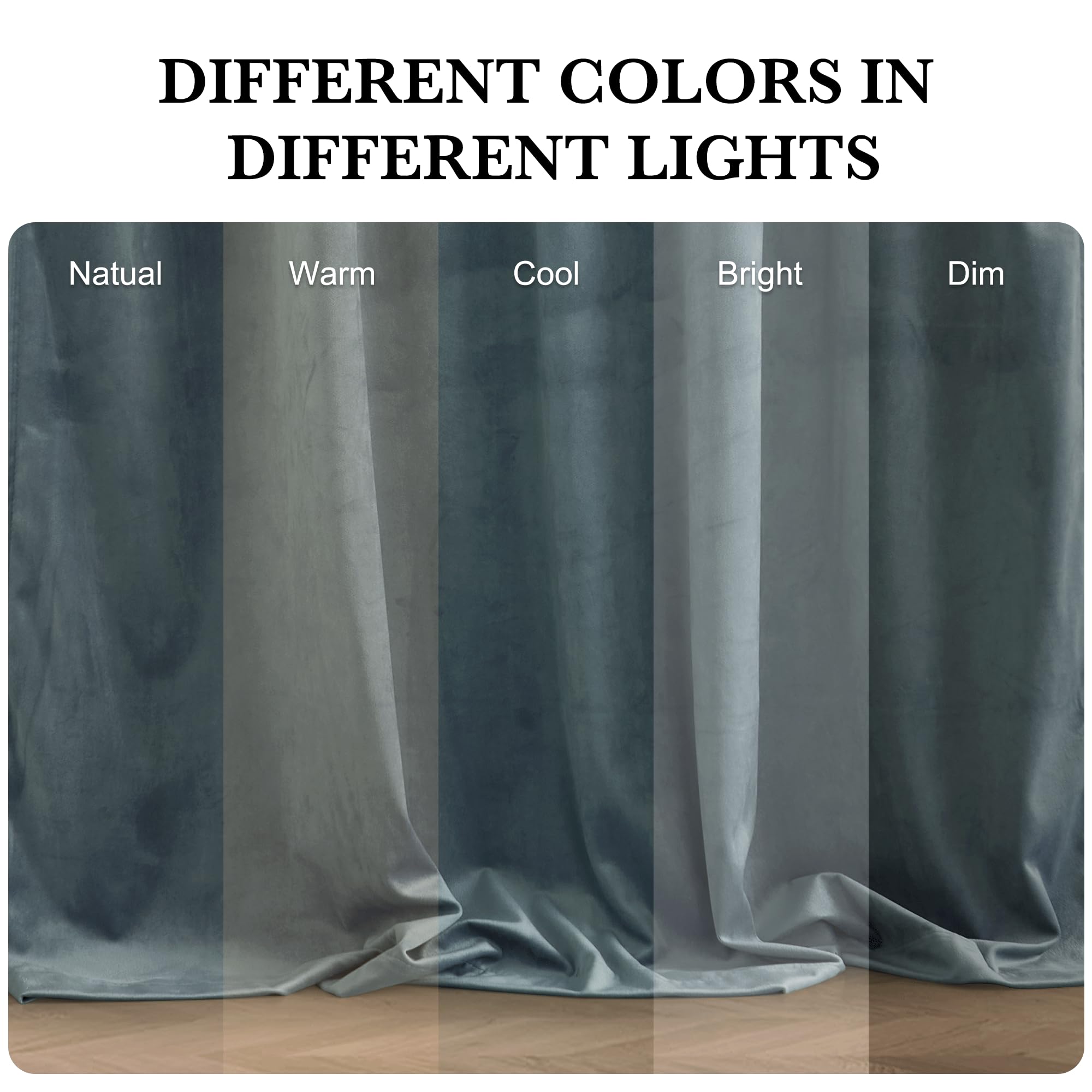 RYB HOME Velvet Curtains 102 inches Long, Extra Long High Ceiling Curtains