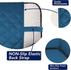 PureFit Reversible Quilted Sofa Cover, Water Resistant Medium Slipcover Furniture Protector, Washable Couch Cover with Non Slip Foam and Elastic Straps for Kids, Pets (Loveseat, Peacock Blue/Beige)