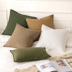 MIULEE Decorative Linen Euro Sham Pillow Covers 28x28 Inch Khaki