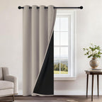 Yakamok Natural Blackout Curtains 96 Inches Long for Bedroom 52" Wide 1 PCS