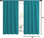 NICETOWN Peacock Blue Blackout Curtains Panels for Window, Thermal Insulated Rod Pocket Blackout Drapes/Draperies for Living Room (2 Panels, W42 x L54 inches)