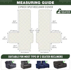 TAOCOCO 100% Waterproof Loveseat Recliner Covers 2 Seater, Split Loveseat Covers for Reclining loveseat, Non Slip Reclining Couch Cover with Double Straps for Kids, Pets(2 Seater, Vine Green)