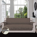 Easy-Going Reversible Couch Cover, 3 Cushion Sofa, Large, Taupe/Ivory