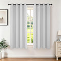Joydeco White Curtains 72 Inches Long 2 Panels Set, Thermal Insulated Long Curtains& Drapes 2 Burg, Room Darkening Grommet Drapes for Living Room Bedroom Window (W52 x L72 Inch, Greyish White)