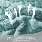 Exclusivo Mezcla Fleece Throw Blanket for Couch and Bed, 50x70 Inches Soft Cozy Jacquard Flannel Blankets, Lightweight Fuzzy Plush Warm Throws for Women, Celadon
