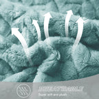 Exclusivo Mezcla Fleece Throw Blanket for Couch Sofa, 50”x70”, Celadon
