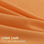 Nanspring Orange Linen Blend Drapes 84 Inch Length 2 Panels Set Back Tab Rod Pocket Light Filtering Privacy Semi Sheer Textured Curtains Neutral Farmhouse Decor Curtains for Living Room Bedroom 52x84