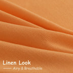 Nanspring Orange Linen Curtains for Bedroom Back Tab Light Filtering Privacy Sheer Curtains Modern Farmhouse Decor Linen Blend Textured Gauze Curtain for Living Room 2 Panels Set 52x72