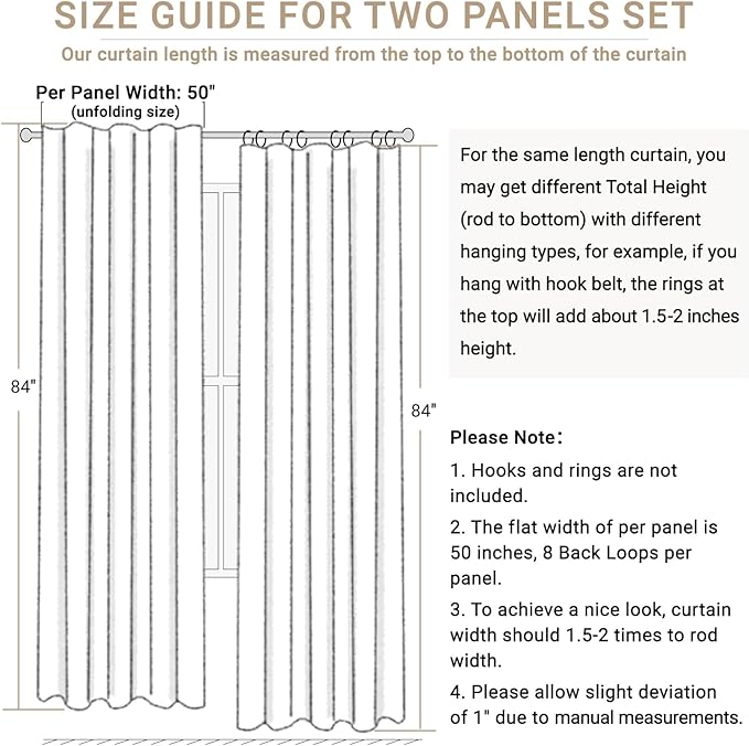 100% Blackout Shield Linen Blackout Curtains for Bedroom 90 Inches Long, Back Tab/Rod Pocket Living Room Drapes, Thermal Insulated Blackout Curtains 2 Panels Set, 50" W x 90" L, Midnight Blue