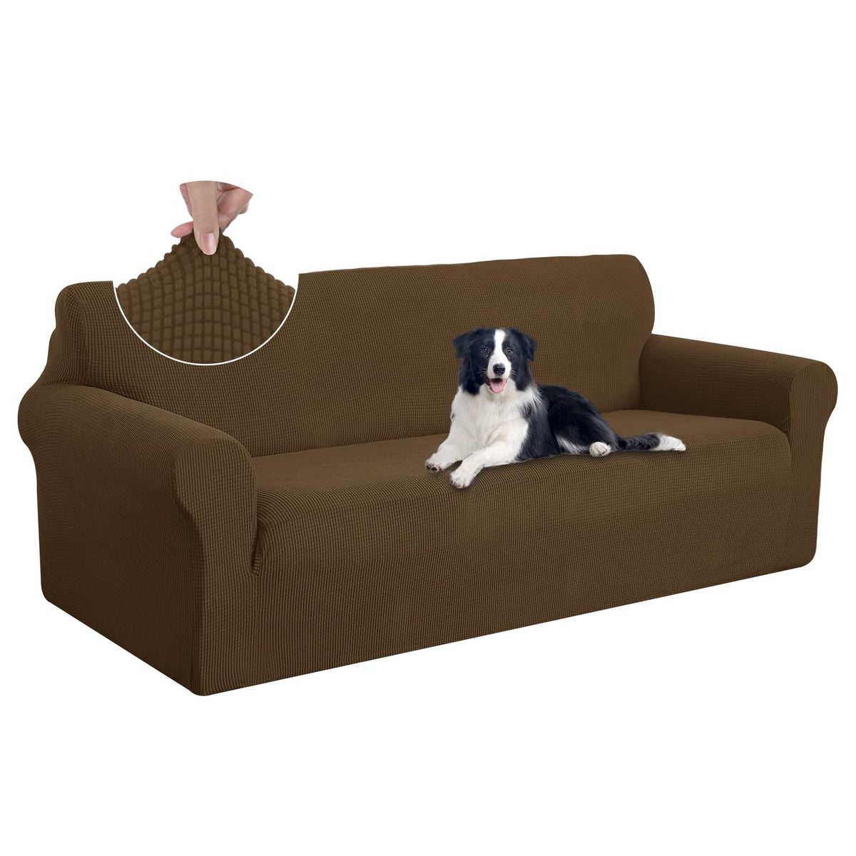 U-NICE HOME Oversized Stretch Couch Cover Slipcover, Sand