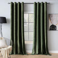 MIULEE Velvet Curtains Olive Green Elegant Grommet Curtains Thermal Insulated Soundproof Room Darkening Curtains/Drapes for Classical Living Room Bedroom Decor 52 x 100 Inch Set of 2