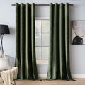MIULEE Velvet Curtains Olive Green 52 x 84 Inch Length Set of 2