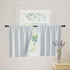 RYB HOME Short White 100% Blackout Curtains for Small Window