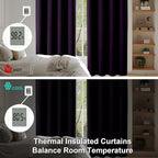 Simplebrand Ava Blackberry Short Blackout Curtains for Bedroom 54 Inches Long 2 Panels Set, Solid Thermal Insulated, Energy Saving Window Treatment Curtains Blackout Drapes, W40 x L54 Inch, Blackberry