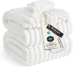 Bedsure GentleSoft Large Fleece Blanket for Bed - Cozy Soft Throw Blankets for Women, Cute Large Throws for Girls, Off White, 120x120 Inches