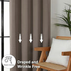 Simplebrand Ava Latte Blackout Curtains for Bedroom 72 Inch Length 2 Panels Set, Privacy Thermal Insulated Rod Pocket Door Window Curtains for Patio French Door Front Door, W40 x L72 Inch, Latte