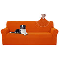 U-NICE HOME Stretch Couch Cover Slipcover for 3 Cushion Sofa, Orange