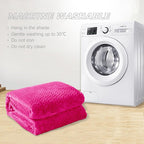 Exclusivo Mezcla Fleece Throw Blanket for Couch and Bed, 50x70 Inches Soft Cozy Jacquard Flannel Blankets, Lightweight Fuzzy Plush Warm Throws for Women, Hot Pink