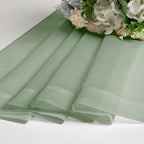 Aiyufeng Sage Green Sheer Curtains 96 Inch Length 2 PCS, Rod Pocket Voile Drapes for Bedroom Living Room, Semi Sheer Curtain Panels Window Treatments for Yard/Patio/Villa/Parlor, 40"x 96", Sage Green