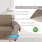 U-NICE HOME Loveseat Sofa Cover for 2 Cushion Couch, Taupe/Taupe