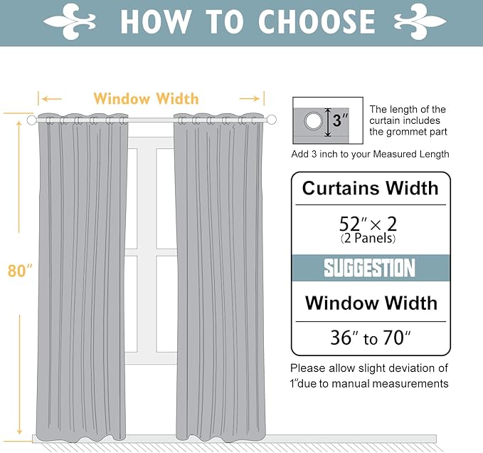 ChrisDowa Blackout Curtains 80 Inches Long 2 Panels Set for Living Room, Grommet Thermal Insulated Room Darkening Curtains for Bedroom (Royal Purple, 52 x 80 Inch)