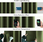 MIULEE Olive Green Back Tab Blackout Curtains 108 Inch Long 2 Panels Set for Bedroom, Rod Pocket/Pinch Pleat Extra Long Thermal Insulated Living Room Darkening Pleated Light Blocking Drapes