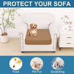Smiry Printed Couch Cushion Covers, Stretch Soft Couch Covers for Sofa, Washable Non-Slip Sofa Slipcover Furniture Protector for Indoor and Outdoor (1 Pack, Camel)