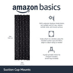 Amazon Basics Portable Room Darkening Blackout Curtain Shade with Suction Cups, Noise Reduction, 50"W x 78"L, Moon and Stars, 1-Pack
