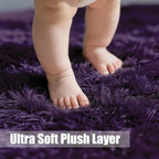 6x9 Fluffy Area Rug for Living Room,Shag Area Rugs for Bedroom,Purple Soft Fuzzy Rug Non-Shedding Indoor Plush Carpet for Kids Bedroom Nursery Dorm Home Decor