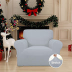 Easy-Going Stretch Chair Sofa Slipcover 1-Piece Couch Sofa Cover Furniture Protector Soft with Elastic Bottom for Kids, Pet. Spandex Jacquard Fabric Small Checks (Chair, Silver Gray)