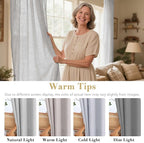 H.VERSAILTEX 2 Pack Ultra Luxurious Solid High Woven Linen Elegant Semi Sheer Curtains Nickel Grommet Breathable and Airy Drapes for Bedroom/Living Room - 52 by 96 Inch, Set 2 Panels, Dove
