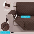 U-NICE HOME Loveseat Sofa Cover for 2 Cushion Couch, Chocolate