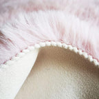 Ghouse Ultra Soft Faux Rabbit Fur Rug 2x3, Machine Washable Area Rugs for Bedroom Fluffy Rugs for Living Room, no-Shedding Carpet Sheepskin Rug Pink