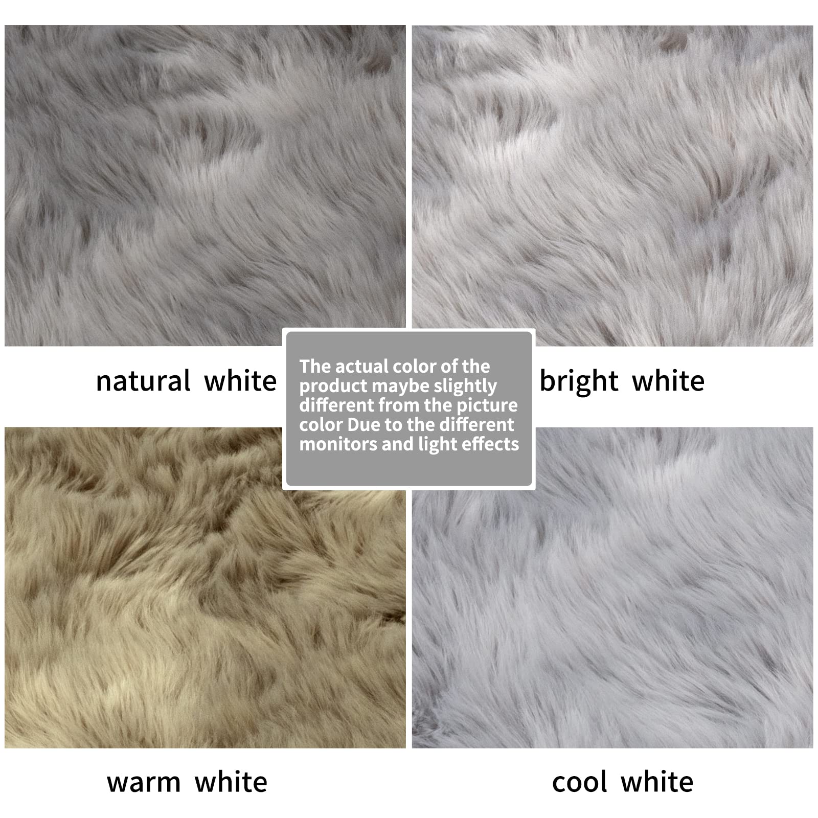 Tangsoo 2x6 Grey Fluffy Faux Fur Runner Rug,Soft Sofa Couch Cover Cushion
