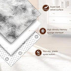 TWINNIS Super Soft Shaggy Rugs Fluffy Carpets 5x8 Feet, Indoor Modern Plush Area Rugs for Living Room Bedroom Kids Room Nursery Home Decor, Upgrade Anti-Skid Fuzzy Rug, Grey and White