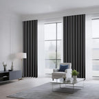 CUCRAF Dark Grey Blackout Curtains 84 inch Length 2 Panels Set, Rod Pocket Room Darkening Drapes for Bedroom Living Room, Insulated Thermal Light Blocking Window Curtain (W52 x L84 Inch)