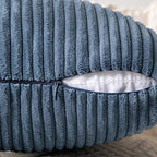 MIULEE Blue Decorative Euro Sham Pillow Covers 24x24 Inch for Bed Couch Sofa Pack of 2 Boho Farmhouse Throw Pillows Soft Cross Corduroy Patchwork Textured Cushion Cases