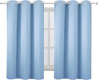LEMOMO Sky Blue Blackout Curtains/38 x 54 Inch/Set of 2 Panels Thermal Insulated Room Darkening Curtains for Bedroom