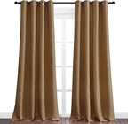 NICETOWN Sleek Blackout Curtains 102 inches Length for Windows, 2 Panels, Gold Brown, W55 x L102 -Inch, Noise Reducing and Block Draft Panels for Door Doorway Laundry Office Luxury Decor Theme