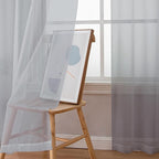 Simplebrand Light Grey Sheer Curtains 96 Inches Long, Light Filtering Silver Grey Rod Pocket Solid Color Window Sheer Curtain Panels, Elegant Curtains & Drapes for Living Room, Bedroom 2 Panels, 42" W