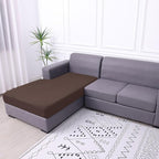 hyha Waterproof Couch Cushion Covers, Sectional Sofa Cushion Slipcovers L Shape, Thick Stretch Jacquard Fabric, Washable Chaise Lounge Cover with Elastic Bottom (1 Piece for Chaise, Brown)