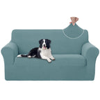 U-NICE HOME Oversized Stretch Loveseat Couch Cover, Light Blue