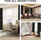 Joydeco Linen Blackout Curtains for Bedroom - 100% Light Blocking 1 Panels, Black Drapes 100" W x 90" L, Thermal Insulated Room Darkening Curtains for Living Room, Rod Pocket & Back Tabs