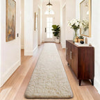 Ophanie 2x10 Runner Rug for Hallway, Upgrade Non-Slip Fluffy Soft Bedside Rugs, Bedroom Living Room Ivory Shaggy Carpet for Kids Girls Boys Dorm Nursery Home Decor Aesthetic