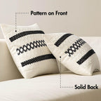 MIULEE Set of 2 Black Boho Decorative Pillow Covers 18x18 Inch