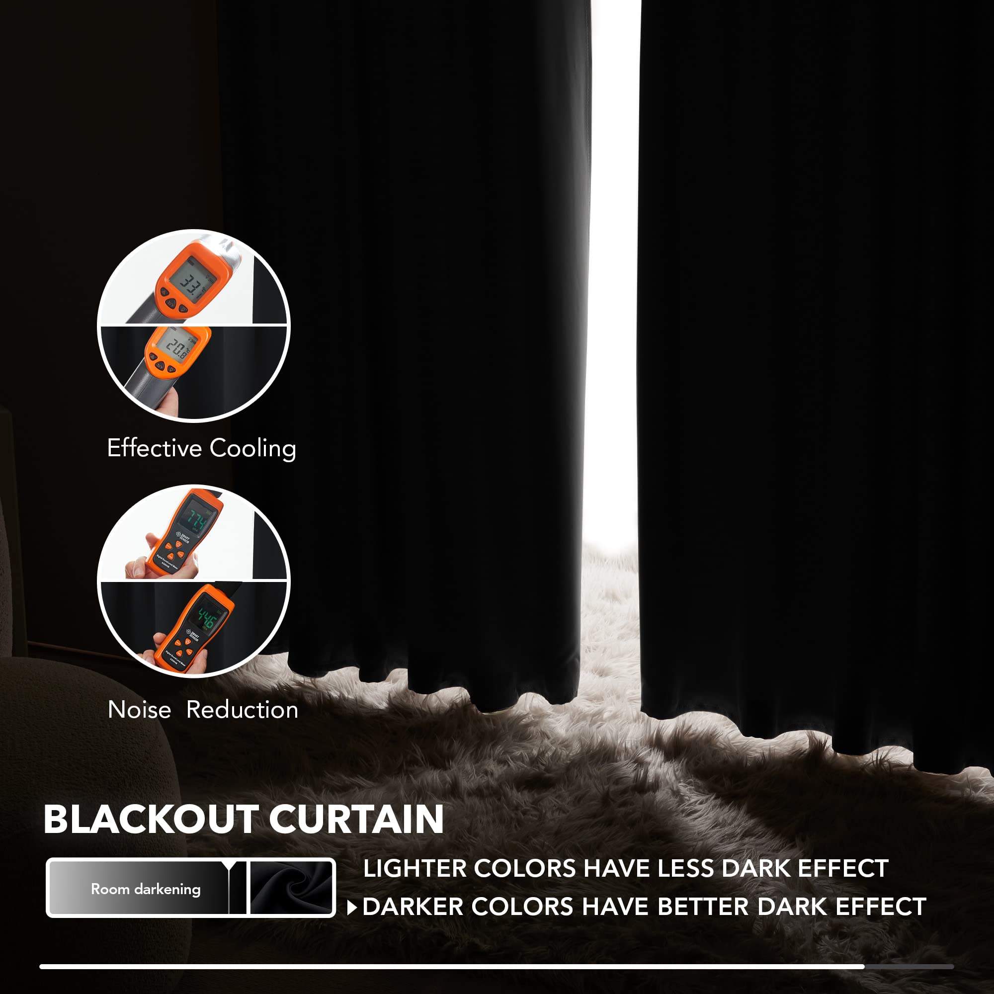 Deconovo Blackout Curtains for Bedroom 108 Inches Long