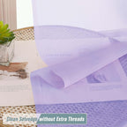 Small Sheer Curtains 2 Panels Set, Kitchen Curtains 36 Inch Length, Elegant Light Filtering Short Window Drapes for Living Room Bedroom, Dual Rod Pocket Design, Lavender, 2x42Wx36L Inches