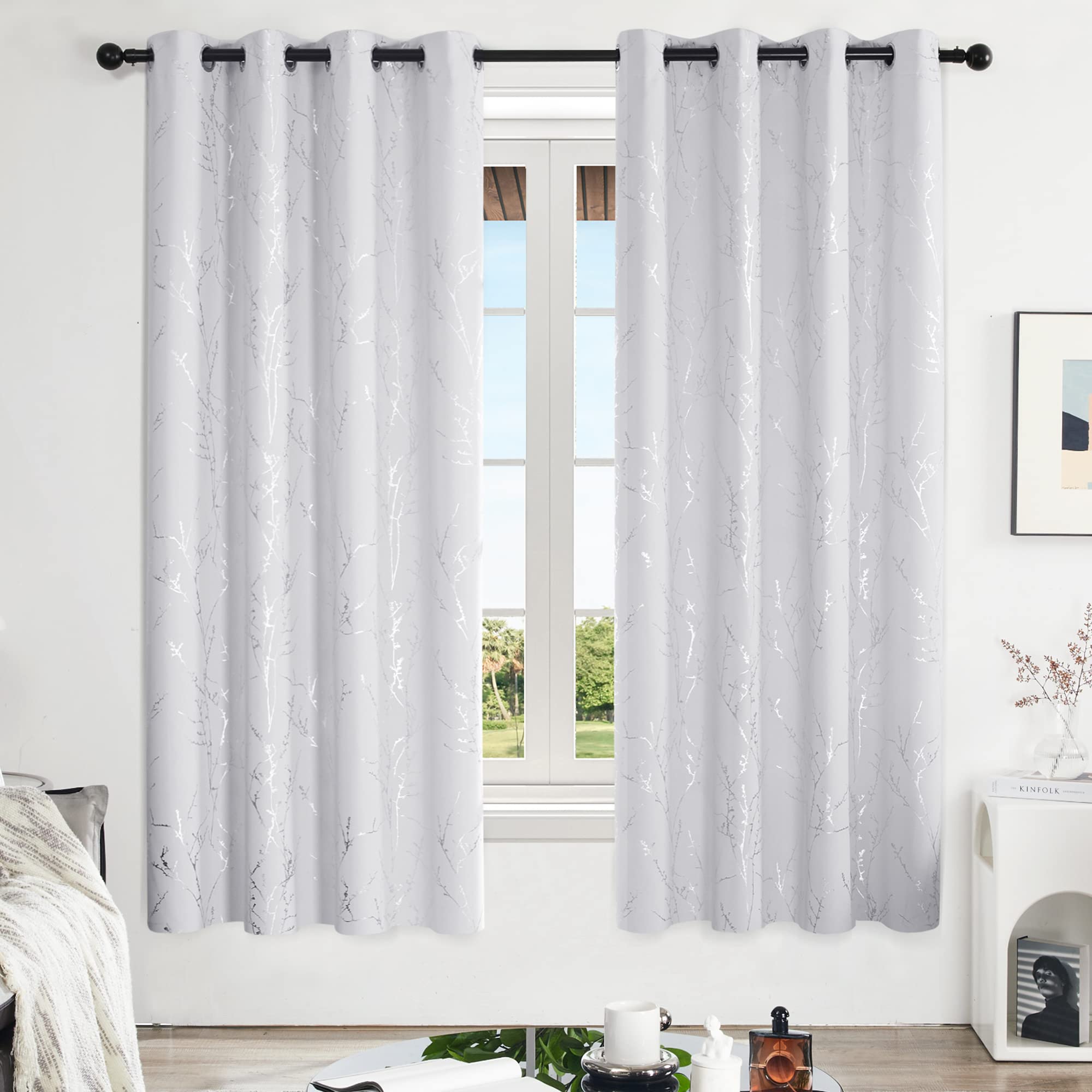 Deconovo Living Room Curtains 72 Inches Long, Blackout Curtains for Bedroom