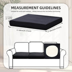 8Pcs Stretch Patio Cushion Covers,Outdoor Couch Covers Replacement,Outdoor Couch & Sofa Slipcovers,for Patio Furniture Cushion Covers,Washable Reusable Furniture Protector (Black, Cover Only)