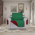 Easy-Going Chair Sofa Slipcover Reversible Sofa Cover Water Resistant Couch Cover Furniture Protector Cover with Elastic Straps for Pets Kids Children Dog Cat (Chair, Green/Christmas Red)